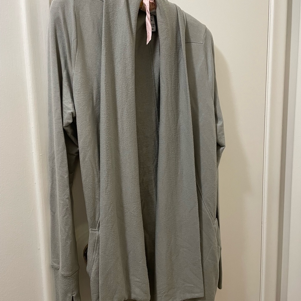 Athleta Putty Colored Open  Front Cardigan So Soft